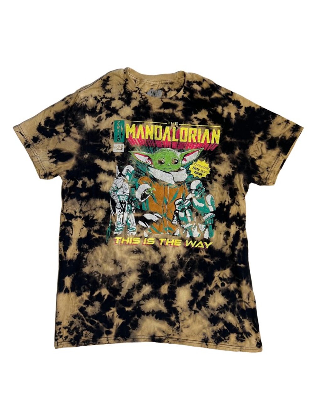 Custom Mandalorian Baby Yoda This is the Way Reverse-Dye T-Shirt Adult Size M